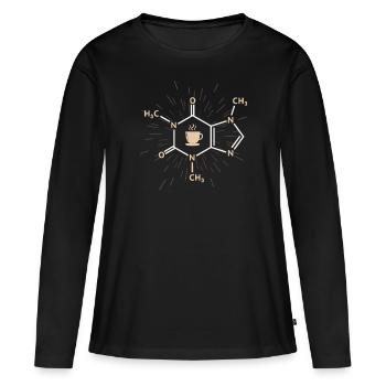 Café chimique formule de formule structurelle café - T-shirt manches longues Premium bio Femme - noir - Devant - Julia (174cm)