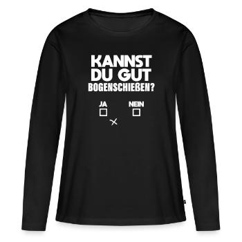 Arc tir à l'arc flèche archer - T-shirt manches longues Premium bio Femme - noir - Devant - Julia (174cm)