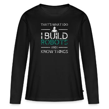Ingénieur en technologie robotique cadeau amateur - T-shirt manches longues Premium bio Femme - noir - Devant - Julia (174cm)