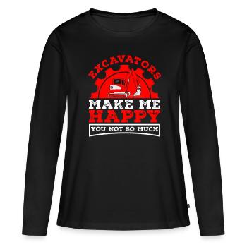 Les dragues de pelle me font plaisir en disant - T-shirt manches longues Premium bio Femme - noir - Devant - Julia (174cm)