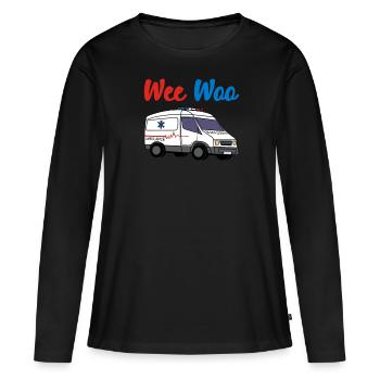 Krankenwagen Rettungsdienst Sanitäter Notarzt - Frauen Premium Bio Langarmshirt - Schwarz - Vorne - Julia (174cm)