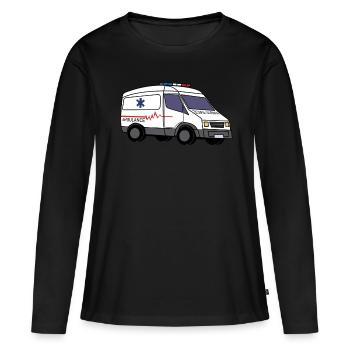 Krankenwagen Rettungsdienst Sanitäter Notarzt - Frauen Premium Bio Langarmshirt - Schwarz - Vorne - Julia (174cm)