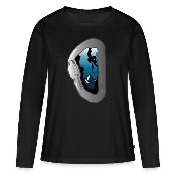 Klettern Karabiner - Frauen Premium Bio Langarmshirt - Schwarz - Vorne - Julia (174cm)