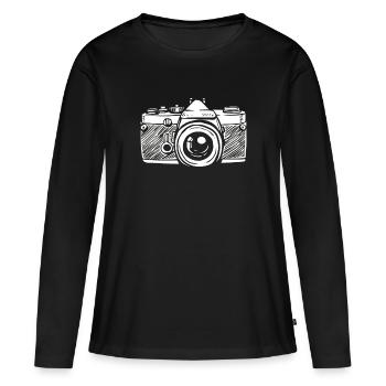 Photographe photographier photographe photographe - T-shirt manches longues Premium bio Femme - noir - Devant - Julia (174cm)