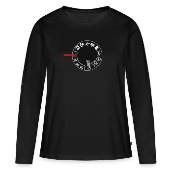 Photographe Photographier Photographe Photographie - T-shirt manches longues Premium bio Femme - noir - Devant - Julia (174cm)