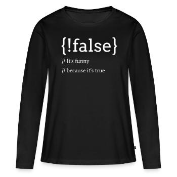 Programmierung Informatik Entwickler Wortspiel - Frauen Premium Bio Langarmshirt - Schwarz - Vorne - Julia (174cm)
