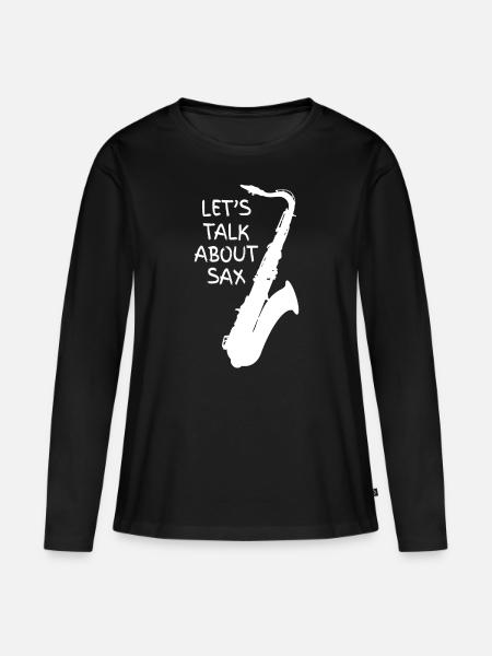 Saxophone - Frauen Premium Bio Langarmshirt - Schwarz