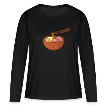 Ramen Ramen Ramen Suppe Suppe Suppe - Frauen Premium Bio Langarmshirt - Schwarz - Vorne - Julia (174cm)
