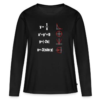 mathématicien - T-shirt manches longues Premium bio Femme - noir - Devant - Julia (174cm)