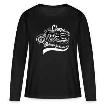 Moto chopper - T-shirt manches longues Premium bio Femme - noir - Devant - Julia (174cm)