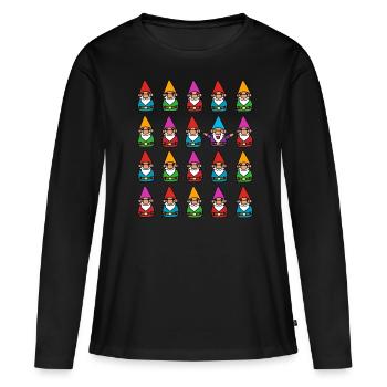 Cadeau de jardin nain nain jardin nain gnome - T-shirt manches longues Premium bio Femme - noir - Devant - Julia (174cm)