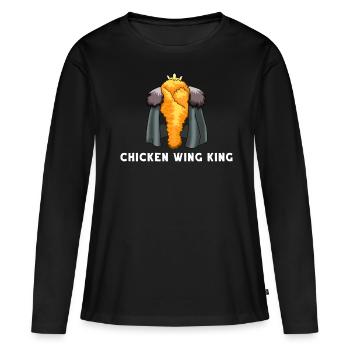 Poulet King Poulet Cadeau Poulet Poulet - T-shirt manches longues Premium bio Femme - noir - Devant - Julia (174cm)