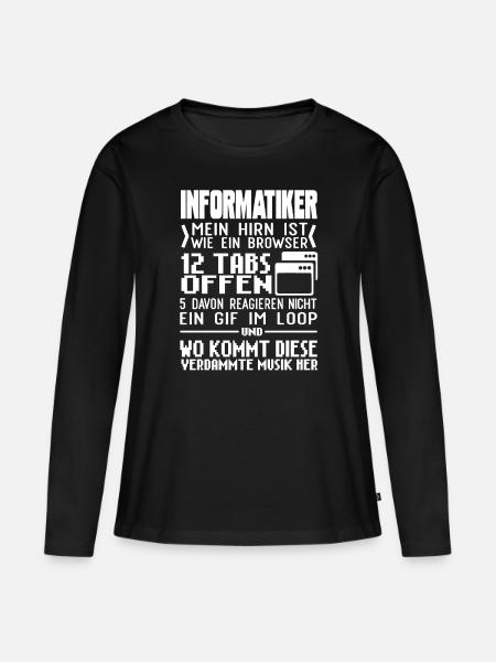 Programmierer Programmieren Spruch - Frauen Premium Bio Langarmshirt - Schwarz