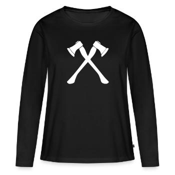 bûcheron - T-shirt manches longues Premium bio Femme - noir - Devant - Julia (174cm)