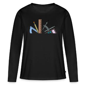 Mathematicien - T-shirt manches longues Premium bio Femme - noir - Devant - Julia (174cm)
