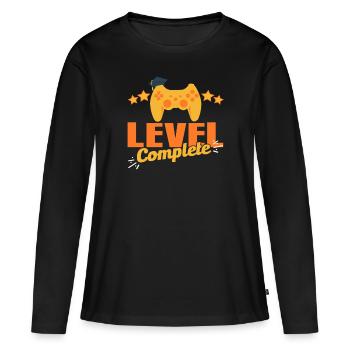 Gaming - T-shirt manches longues Premium bio Femme - noir - Devant - Julia (174cm)