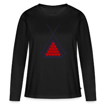 Billard - Frauen Premium Bio Langarmshirt - Schwarz - Vorne - Julia (174cm)