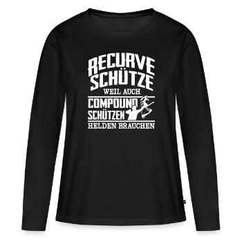 Bogenschießen Bogenschütze Bogen - Frauen Premium Bio Langarmshirt - Schwarz - Vorne - Julia (174cm)
