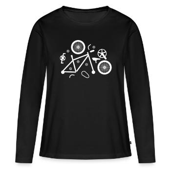 Pièces de vélo anatomie - T-shirt manches longues Premium bio Femme - noir - Devant - Julia (174cm)