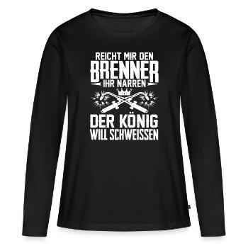 Schweißen Schweißer Schweissen - Frauen Premium Bio Langarmshirt - Schwarz - Vorne - Julia (174cm)
