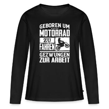 Motorcycle Motorcyclist Motorcycling gear - Women's Premium Organic Long Sleeve Shirt - black - Front - Julia (174cm)