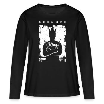 Batterie Percussion Percussion - T-shirt manches longues Premium bio Femme - noir - Devant - Julia (174cm)