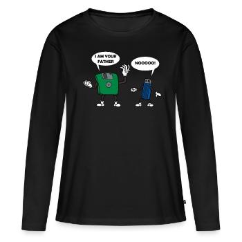 Clé USB cadeau technologie informatique - T-shirt manches longues Premium bio Femme - noir - Devant - Julia (174cm)
