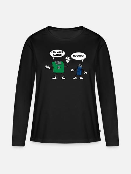 Clé USB cadeau technologie informatique - T-shirt manches longues Premium bio Femme - noir