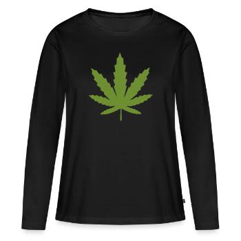 Pot fumigène - T-shirt manches longues Premium bio Femme - noir - Devant - Julia (174cm)
