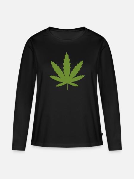Kiffen - Frauen Premium Bio Langarmshirt - Schwarz