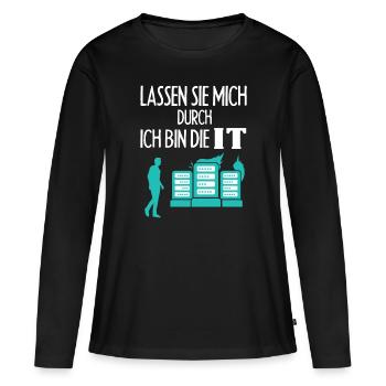 Programming computer scientist computer - Women's Premium Organic Long Sleeve Shirt - black - Front - Julia (174cm)