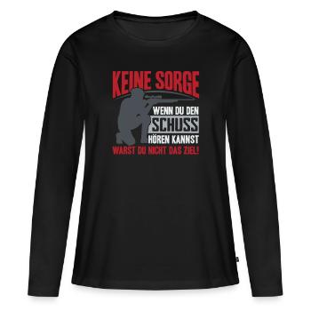 Club de tir du tireur Sagittaire - T-shirt manches longues Premium bio Femme - noir - Devant - Julia (174cm)