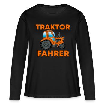 TRACTEUR TRAKTOR TREKKER - T-shirt manches longues Premium bio Femme - noir - Devant - Julia (174cm)