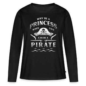 Pirate gift princess pirate skull skull - Women's Premium Organic Long Sleeve Shirt - black - Front - Julia (174cm)