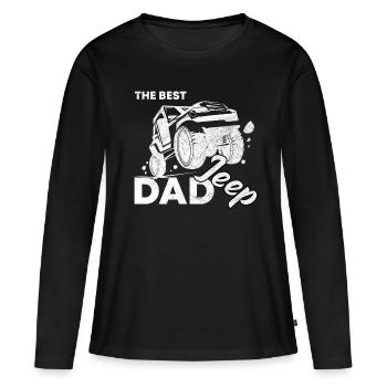 Père jeep - T-shirt manches longues Premium bio Femme - noir - Devant - Julia (174cm)