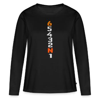 Don de motards pour motards - T-shirt manches longues Premium bio Femme - noir - Devant - Julia (174cm)