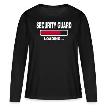 Agent de sécurité - T-shirt manches longues Premium bio Femme - noir - Devant - Julia (174cm)