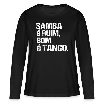 Tango - T-shirt manches longues Premium bio Femme - noir - Devant - Julia (174cm)