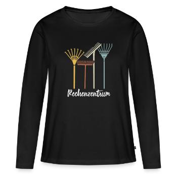 Gärtner Gärtnerei Rechen Gartenarbeit Geschenk - Frauen Premium Bio Langarmshirt - Schwarz - Vorne - Julia (174cm)