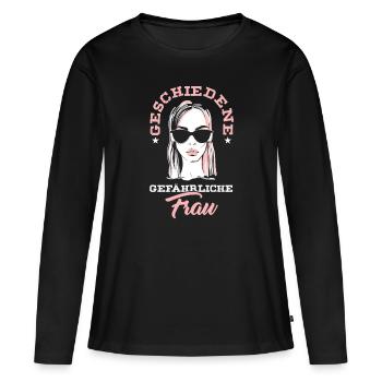 Geschiedene Frau Ex-Frau Single Scheidung Geschenk - Frauen Premium Bio Langarmshirt - Schwarz - Vorne - Julia (174cm)