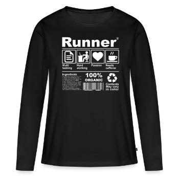 coureur - T-shirt manches longues Premium bio Femme - noir - Devant - Julia (174cm)