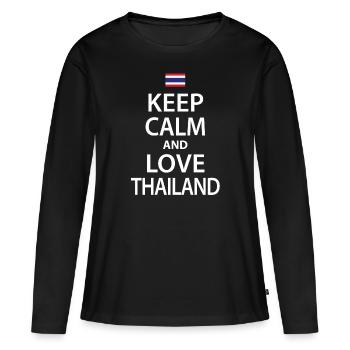 Thaïlande - T-shirt manches longues Premium bio Femme - noir - Devant - Julia (174cm)