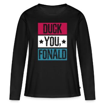 Don Donald America, président d'Anti  USA - T-shirt manches longues Premium bio Femme - noir - Devant - Julia (174cm)