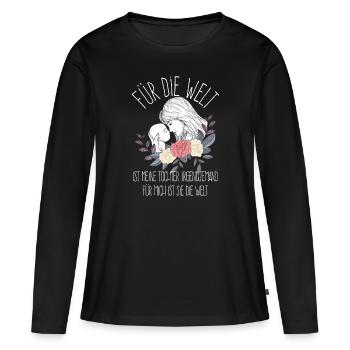 Mama Tochter Mutter Kind Baby Mutterliebe Geschenk - Frauen Premium Bio Langarmshirt - Schwarz - Vorne - Julia (174cm)