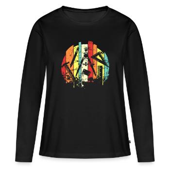 architecte - T-shirt manches longues Premium bio Femme - noir - Devant - Julia (174cm)