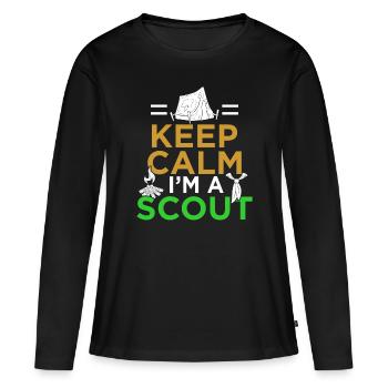 scout - T-shirt manches longues Premium bio Femme - noir - Devant - Julia (174cm)