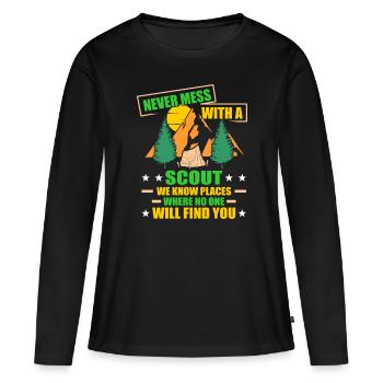 scout - T-shirt manches longues Premium bio Femme - noir - Devant - Julia (174cm)