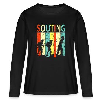 scout - T-shirt manches longues Premium bio Femme - noir - Devant - Julia (174cm)