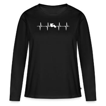 arbitre - T-shirt manches longues Premium bio Femme - noir - Devant - Julia (174cm)