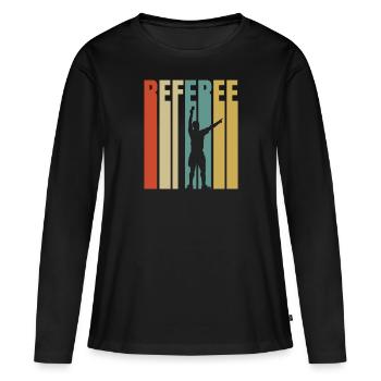 arbitre - T-shirt manches longues Premium bio Femme - noir - Devant - Julia (174cm)